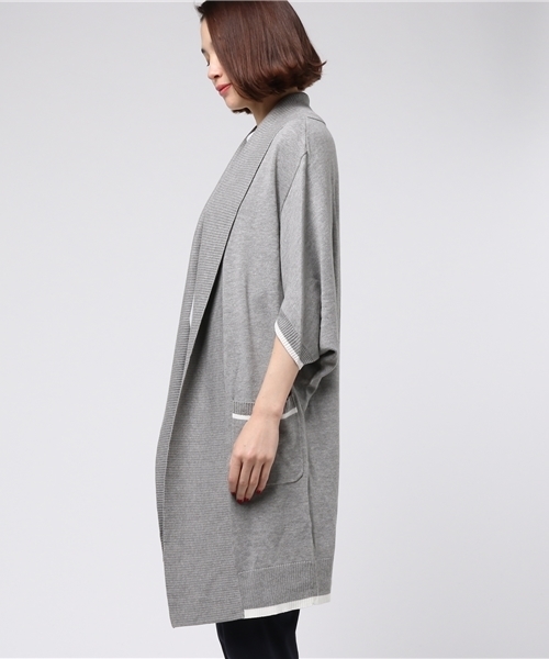 GUILD PRIME（ギルドプライム）の「【GUILD PRIME】WOMENS ドルマンロングカーディガン（カーディガン/ボレロ・レディース・グレー/ブラック/ホワイト・36/34）」の10枚目の写真