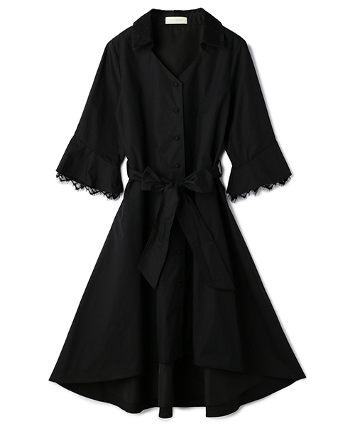 MICOAMERI（ミコアメリ）の「レースポイントシャツワンピ（シャツワンピース・レディース・ホワイト/ブルー/ブラック・FREE）」の3枚目の写真