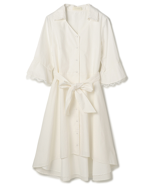 MICOAMERI（ミコアメリ）の「レースポイントシャツワンピ（シャツワンピース・レディース・ホワイト/ブルー/ブラック・FREE）」の9枚目の写真