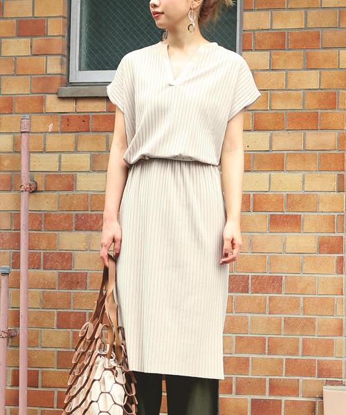 reca（レカ）の「半袖リブロングワンピース（ワンピース・レディース・ブラック/ベージュ/ネイビー/マスタード/ブラウン系その他/ブラウン系その他2/グレイッシュベージュ・FREE）」の12枚目の写真