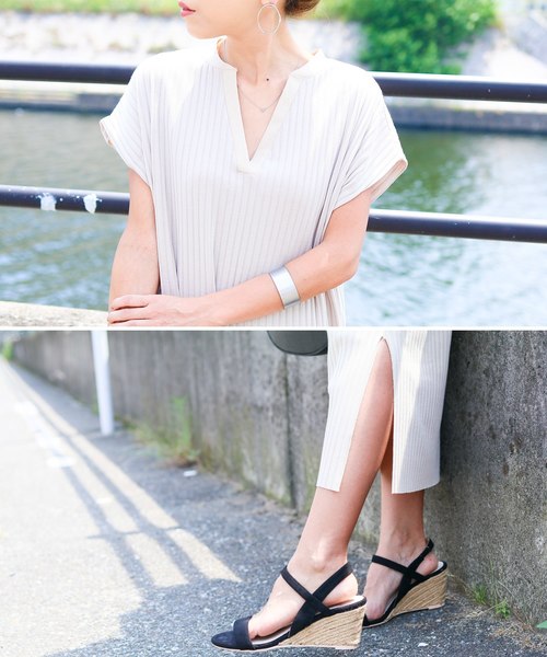reca（レカ）の「半袖リブロングワンピース（ワンピース・レディース・ブラック/ベージュ/ネイビー/マスタード/ブラウン系その他/ブラウン系その他2/グレイッシュベージュ・FREE）」の17枚目の写真