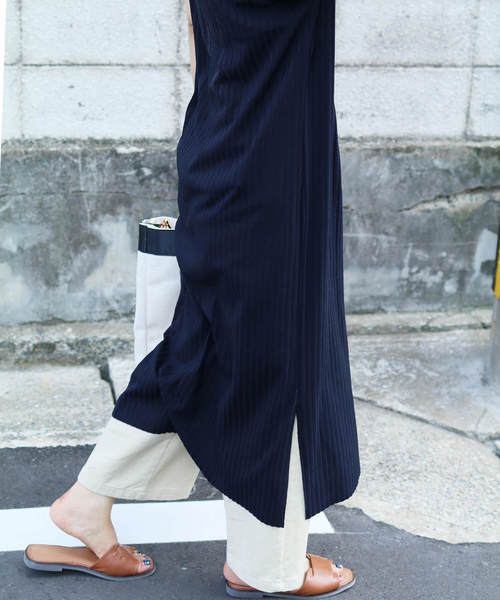 reca（レカ）の「半袖リブロングワンピース（ワンピース・レディース・ブラック/ベージュ/ネイビー/マスタード/ブラウン系その他/ブラウン系その他2/グレイッシュベージュ・FREE）」の21枚目の写真