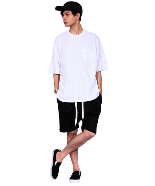 ８(eight)（エイト）の「デニム ガウチョパンツ ワイド サルエルパンツ（デニムパンツ・メンズ・ブラック/サックスブルー・LARGE/MEDIUM）」の3枚目の写真