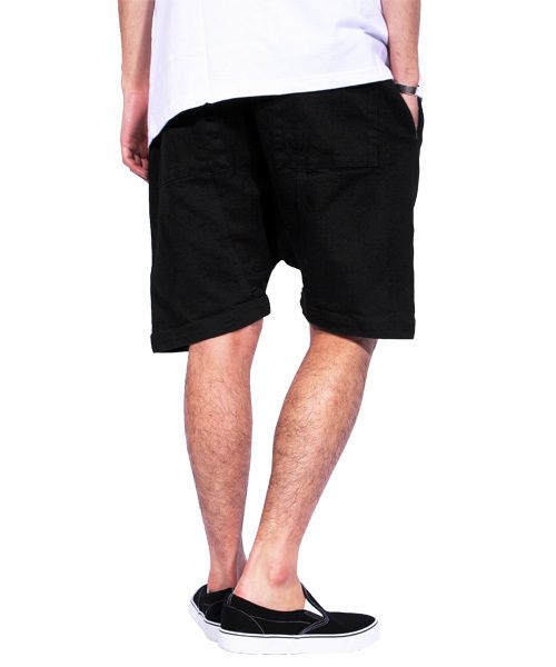 ８(eight)（エイト）の「デニム ガウチョパンツ ワイド サルエルパンツ（デニムパンツ・メンズ・ブラック/サックスブルー・LARGE/MEDIUM）」の6枚目の写真