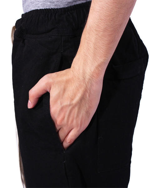 ８(eight)（エイト）の「デニム ガウチョパンツ ワイド サルエルパンツ（デニムパンツ・メンズ・ブラック/サックスブルー・LARGE/MEDIUM）」の15枚目の写真