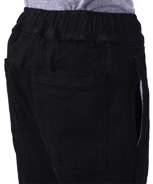 ８(eight)（エイト）の「デニム ガウチョパンツ ワイド サルエルパンツ（デニムパンツ・メンズ・ブラック/サックスブルー・LARGE/MEDIUM）」の9枚目の写真