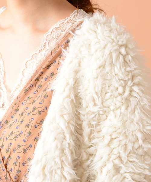 natural couture（ナチュラルクチュール）の「ボアカーディガン（その他アウター・レディース・アイボリー/グレイッシュベージュ/ピンク・FREE）」の16枚目の写真