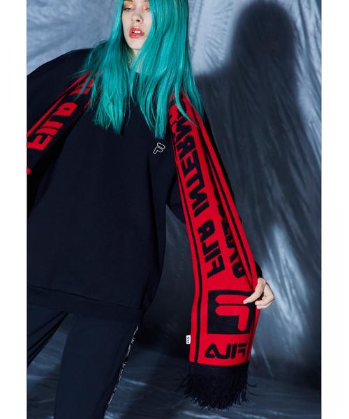 FILA（フィラ）の「＜FILA × monkey time＞ JACQUARD SCARF/マフラー ◆（マフラー・メンズ・レッド/イエロー/オレンジ/ロイヤルブルー・FREE）」の3枚目の写真