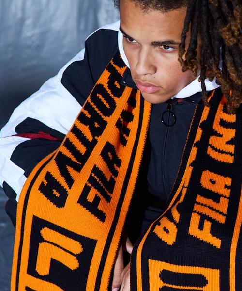 FILA（フィラ）の「＜FILA × monkey time＞ JACQUARD SCARF/マフラー ◆（マフラー・メンズ・レッド/イエロー/オレンジ/ロイヤルブルー・FREE）」の4枚目の写真