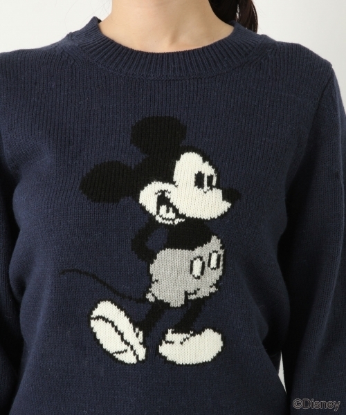 A part by（アパートバイ）の「7GAcW ミッキー CNPO 776481 （ニット/セーター・レディース・ネイビー/グレー・FREE）」の6枚目の写真