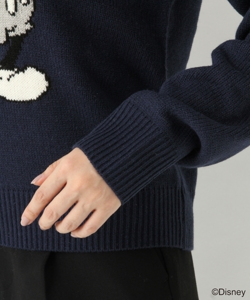 A part by（アパートバイ）の「7GAcW ミッキー CNPO 776481 （ニット/セーター・レディース・ネイビー/グレー・FREE）」の8枚目の写真