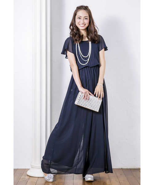 Kana(カナ)の「マキシ丈ワイドパンツの オールインワン 結婚式 お呼ばれ パーティー ドレス(ドレス・レディース・ブラック/ネイビー/グリーン/ロイヤルブルー/ベージュ・2L/3L/L/M)」の12枚目の写真