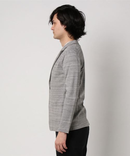 three dots(スリードッツ)の「STYLIST Safari vol.11掲載/ダブルフェイス テーラードジャケット(テーラードジャケット・メンズ・グレー/ブラック・LARGE/SMALL/MEDIUM)」の3枚目の写真