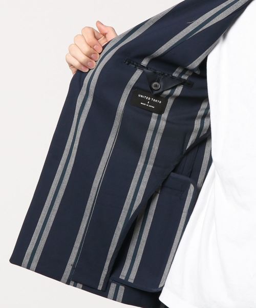 UNITED TOKYO（ユナイテッドトウキョウ）の「パターンアンコンジャケット（テーラードジャケット・メンズ・ネイビー/ブラック/ブラウン・1/2/3）」の4枚目の写真