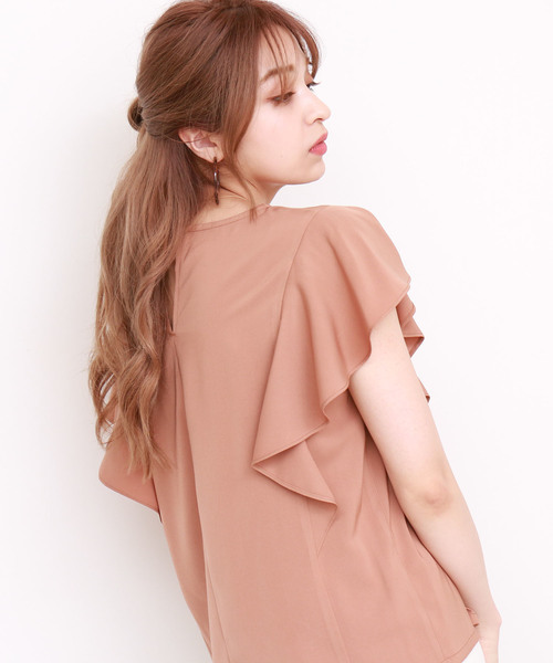 N.(N. Natural Beauty Basic)(エヌエヌナチュラルビューティーベーシック)の「◆フレアスリーブVネックブラウス(シャツ/ブラウス・レディース・ネイビー/ブラウン/グレー・MEDIUM)」の10枚目の写真
