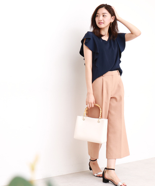 N.(N. Natural Beauty Basic)(エヌエヌナチュラルビューティーベーシック)の「◆フレアスリーブVネックブラウス(シャツ/ブラウス・レディース・ネイビー/ブラウン/グレー・MEDIUM)」の12枚目の写真