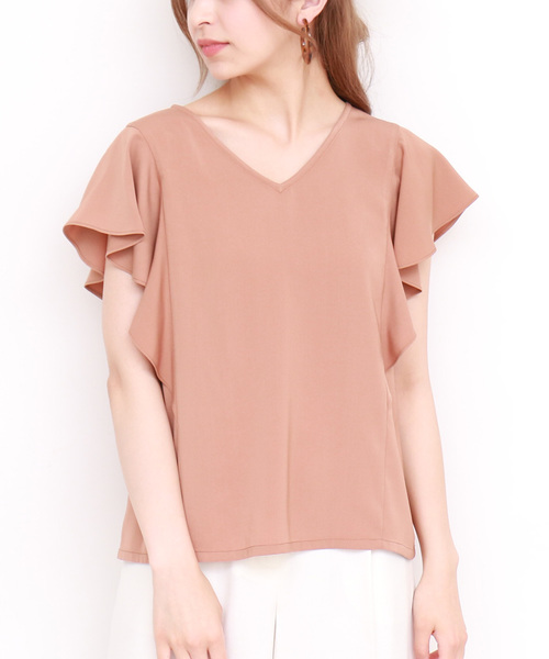 N.(N. Natural Beauty Basic)(エヌエヌナチュラルビューティーベーシック)の「◆フレアスリーブVネックブラウス(シャツ/ブラウス・レディース・ネイビー/ブラウン/グレー・MEDIUM)」の15枚目の写真