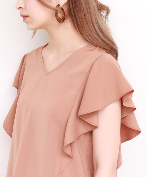 N.(N. Natural Beauty Basic)(エヌエヌナチュラルビューティーベーシック)の「◆フレアスリーブVネックブラウス(シャツ/ブラウス・レディース・ネイビー/ブラウン/グレー・MEDIUM)」の18枚目の写真