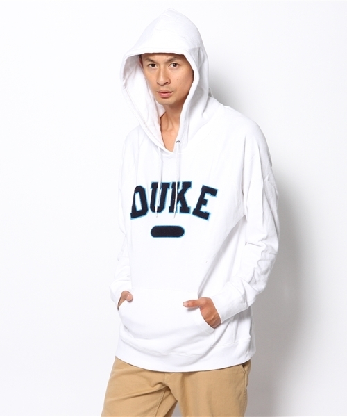 WEGO(ウィゴー)の「WEGO/DUKEワッペンプルパーカー(パーカー・メンズ・ワイン/グレー/ホワイト・LARGE/MEDIUM)」の1枚目の写真