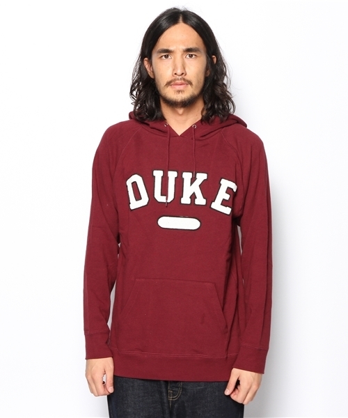 WEGO(ウィゴー)の「WEGO/DUKEワッペンプルパーカー(パーカー・メンズ・ワイン/グレー/ホワイト・LARGE/MEDIUM)」の4枚目の写真