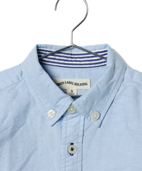 green label relaxing（グリーンレーベルリラクシング）の「【KIDS】◎オックスゾウシシュウシャツ（シャツ/ブラウス・キッズ・ホワイト/ライトブルー・S/105/M/115/L/125）」の4枚目の写真