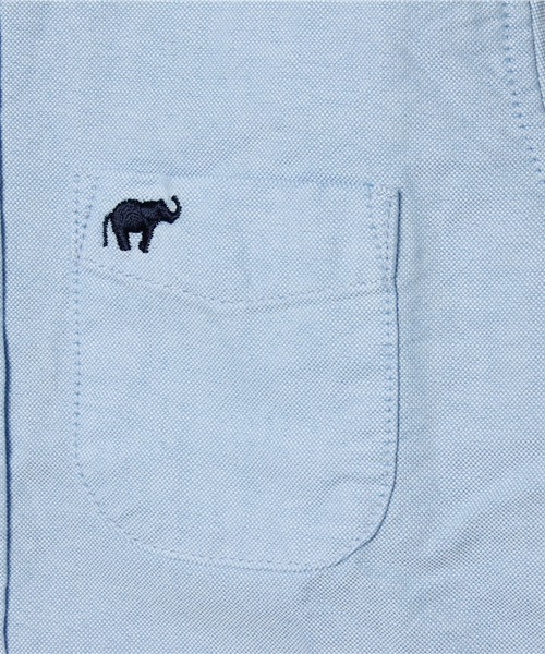 green label relaxing（グリーンレーベルリラクシング）の「【KIDS】◎オックスゾウシシュウシャツ（シャツ/ブラウス・キッズ・ホワイト/ライトブルー・S/105/M/115/L/125）」の6枚目の写真