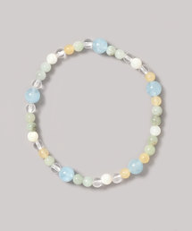 Amina（アミナ）の「【岩座】五縁繋ぎブレスレット アクアマリン（ブレスレット）」