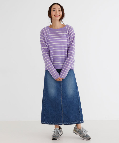 Munich（ミューニック）の「ファインメリノブークレーニットラウンドネックプルオーバー（ニット/セーター・レディース・ピンク/グリーン/アイボリー/ラベンダー/ホワイト×ブラック・FREE）」の19枚目の写真