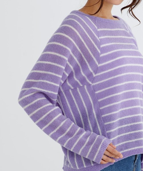 Munich（ミューニック）の「ファインメリノブークレーニットラウンドネックプルオーバー（ニット/セーター・レディース・ピンク/グリーン/アイボリー/ラベンダー/ホワイト×ブラック・FREE）」の22枚目の写真