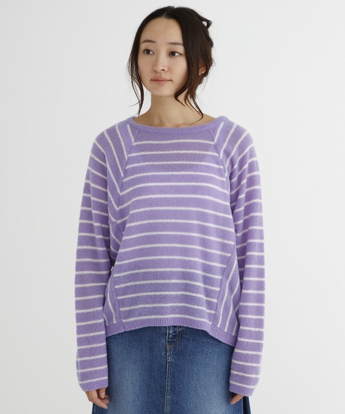 Munich（ミューニック）の「ファインメリノブークレーニットラウンドネックプルオーバー（ニット/セーター・レディース・ピンク/グリーン/アイボリー/ラベンダー/ホワイト×ブラック・FREE）」の20枚目の写真