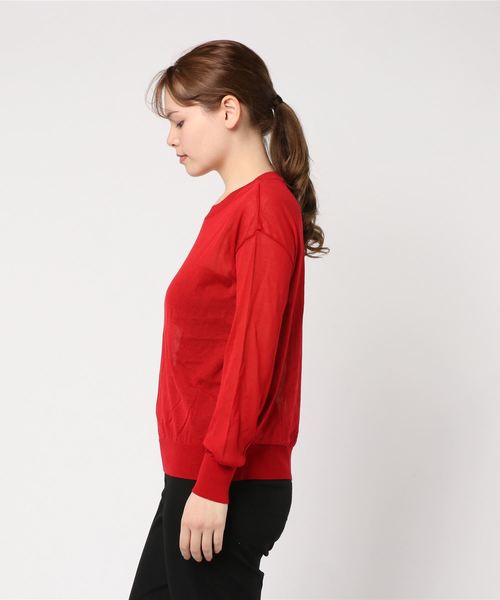 HELIOPOLE(エリオポール)の「シアー クルーネックニット(ニット/セーター・レディース・ホワイト/スカイブルー/ブラック/レッド・38)」の5枚目の写真