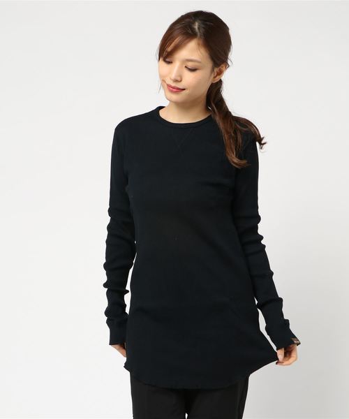 Born（ボーン）の「Born Waffle Long T-shirts（Tシャツ/カットソー・レディース・ブラック/ダークグリーン/ネイビー/グレー/アイボリー/モカ・FREE）」の9枚目の写真