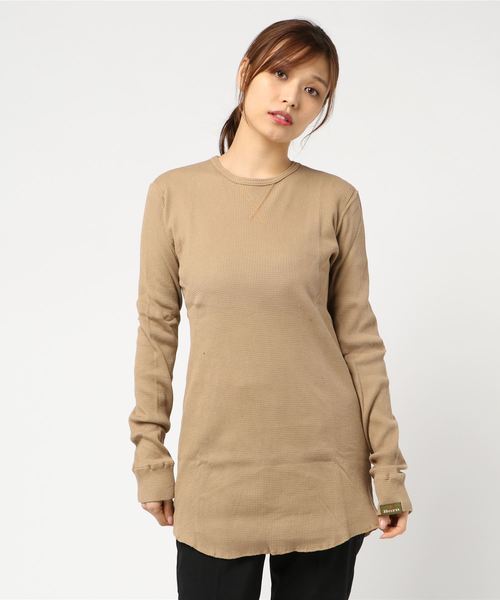 Born（ボーン）の「Born Waffle Long T-shirts（Tシャツ/カットソー・レディース・ブラック/ダークグリーン/ネイビー/グレー/アイボリー/モカ・FREE）」の13枚目の写真