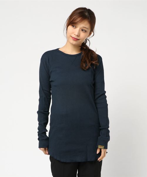 Born（ボーン）の「Born Waffle Long T-shirts（Tシャツ/カットソー・レディース・ブラック/ダークグリーン/ネイビー/グレー/アイボリー/モカ・FREE）」の11枚目の写真