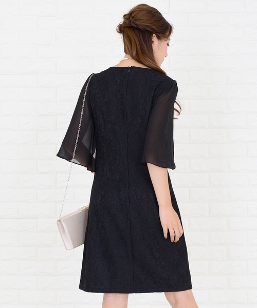 Lace Ladies(レースレディース)の「シースルー袖×刺繍レースワンピース・ドレス(ドレス・レディース・ネイビー/ブラック/グレー・XXL/S/XL/L/M)」の7枚目の写真