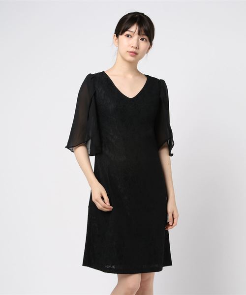 Lace Ladies(レースレディース)の「シースルー袖×刺繍レースワンピース・ドレス(ドレス・レディース・ネイビー/ブラック/グレー・XXL/S/XL/L/M)」の13枚目の写真