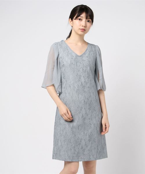 Lace Ladies(レースレディース)の「シースルー袖×刺繍レースワンピース・ドレス(ドレス・レディース・ネイビー/ブラック/グレー・XXL/S/XL/L/M)」の12枚目の写真