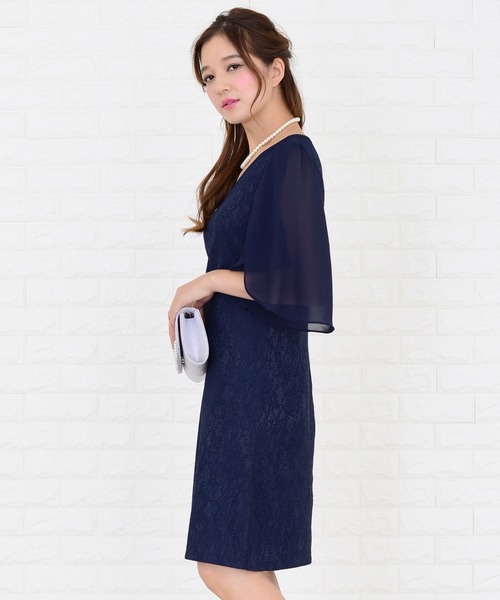 Lace Ladies(レースレディース)の「シースルー袖×刺繍レースワンピース・ドレス(ドレス・レディース・ネイビー/ブラック/グレー・XXL/S/XL/L/M)」の18枚目の写真