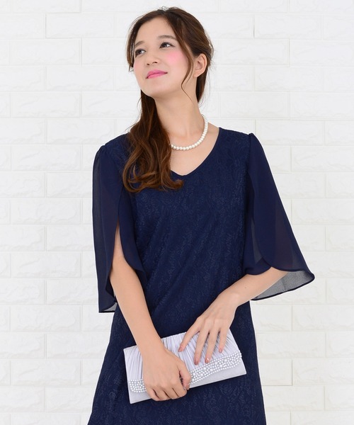 Lace Ladies(レースレディース)の「シースルー袖×刺繍レースワンピース・ドレス(ドレス・レディース・ネイビー/ブラック/グレー・XXL/S/XL/L/M)」の20枚目の写真