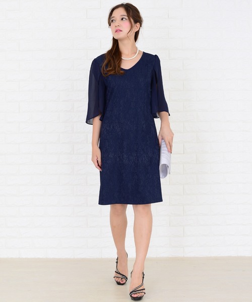 Lace Ladies(レースレディース)の「シースルー袖×刺繍レースワンピース・ドレス(ドレス・レディース・ネイビー/ブラック/グレー・XXL/S/XL/L/M)」の21枚目の写真