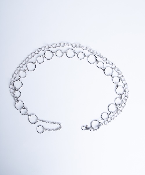 WEGO（ウィゴー）の「WEGO/ウォレットチェーン付2連リングベルト（ベルト・レディース・シルバー・FREE）」の4枚目の写真