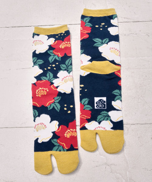 カヤ(カヤ)の「【カヤ】足袋型くつ下23~25cm 野ばら(ソックス/靴下・レディース・マスタード/ブラック/ネイビー・FREE)」の1枚目の写真