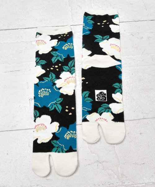 カヤ(カヤ)の「【カヤ】足袋型くつ下23~25cm 野ばら(ソックス/靴下・レディース・マスタード/ブラック/ネイビー・FREE)」の2枚目の写真