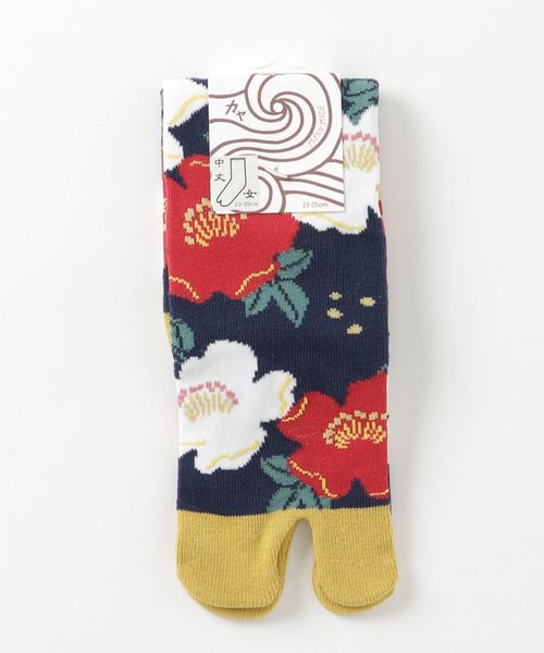 カヤ(カヤ)の「【カヤ】足袋型くつ下23~25cm 野ばら(ソックス/靴下・レディース・マスタード/ブラック/ネイビー・FREE)」の6枚目の写真