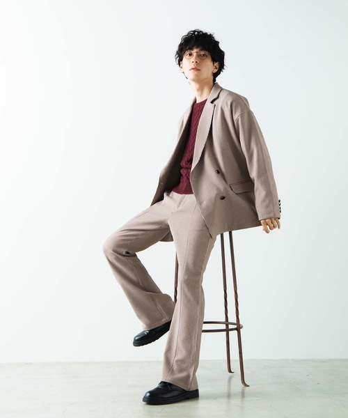 WEGO(ウィゴー)の「WEGO/【セットアップ対応商品】クラシックチェックダブルテーラードジャケット(テーラードジャケット・メンズ・ブラウン系その他2/グレー系その他2・MEDIUM/LARGE)」の7枚目の写真