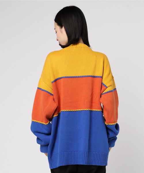 DING（ディング）の「DING/配色セーター（ニット/セーター・レディース・パープル/イエロー・FREE）」の13枚目の写真