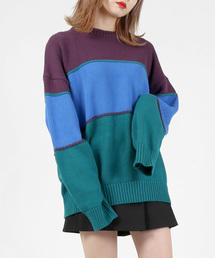 DING | DING/配色セーター(ニット/セーター)