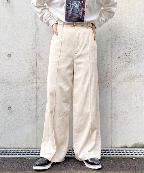 PAGEBOY（ページボーイ）の「Cテンセルトレンチ セットアップパンツ（その他パンツ・レディース・ブラック/ベージュ/ライトベージュ・FREE）」の3枚目の写真