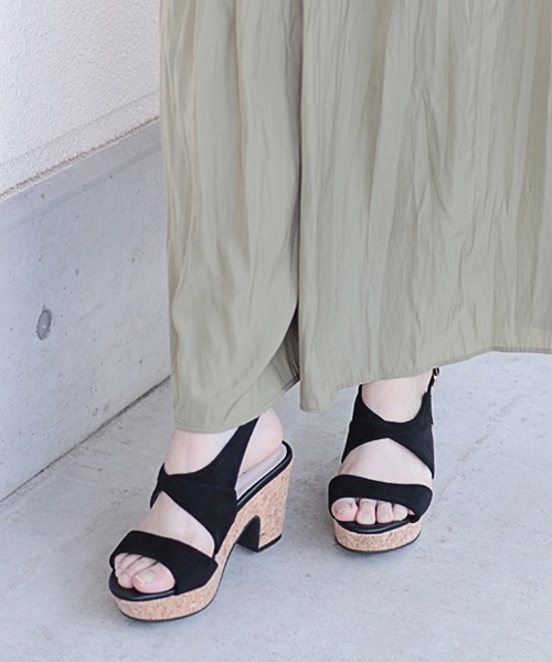 セール コルクヒールクロスベルトサンダル Riiika リーカ サンダル Riiika リーカ のファッション通販 Zozotown