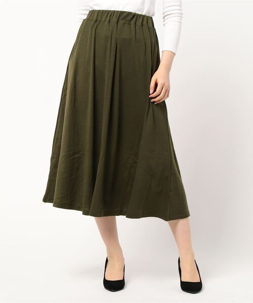 Coo+i（クーイ）の「ミモレ丈フレアスカート（スカート・レディース・チャコールグレー/ブラック/ネイビー/グレー/カーキ/ブルー/グリーン/マスタード/モカ/ワイン・FREE）」の17枚目の写真